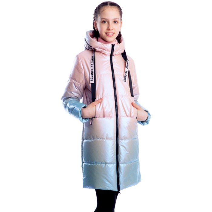 Куртка осенняя для девочки (LC.Janiee) арт.1063 размерный ряд 34/134-42/158 цвет розово-голубой