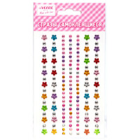 Наклейки-стразы акриловые (deVENTE) Flowers and diamonds цвет ассорти арт.8004134