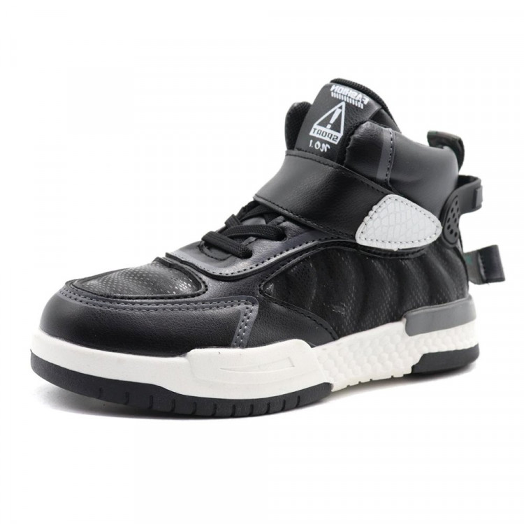 Ботинки для мальчика (ЛЕОПАРД) черные верх-искусственная кожа подкладка - текстиль размерный ряд 32-37 арт.ld-3751-1-1