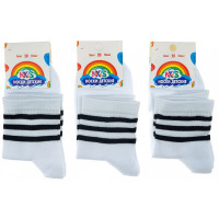 Носки детские арт.А11 размер 24 хлопок 85% полиамид 13% эластан 2% цвет белый с полоской для мальчика (Naks)