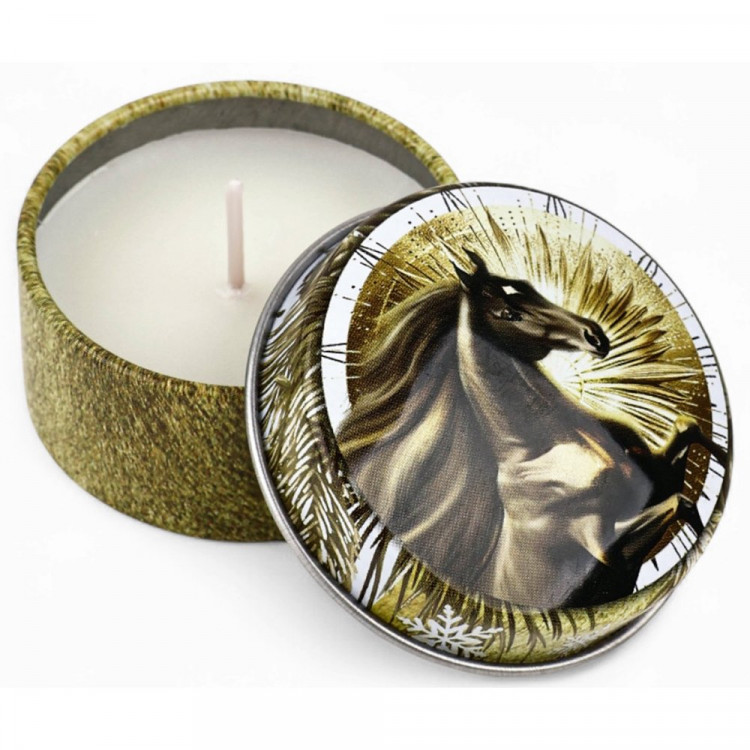 Свеча в гильзе "Шкатулка. Конь" 4,8см аромат ваниль арт.10866705