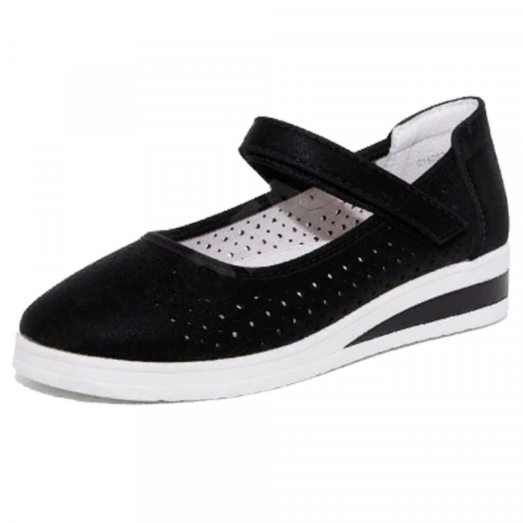 Туфли для девочки (Капитошка) черные верх-искусственная кожа подкладка-натуральная кожа размерный ряд 33-36 арт.RR272_C15090