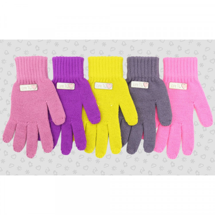 Перчатки для девочки (Полярик) арт.TG-494 размер 15 (7-8л) цвет в ассортименте
