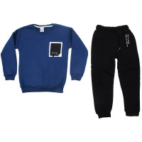 Костюм спортивный для мальчика утепленный арт.3417  размерный ряд 30/122-36/140 цвет индиго