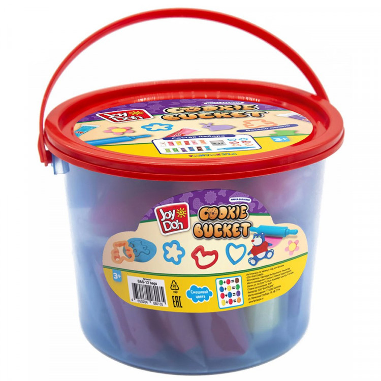 Набор для творчества из теста (Joy Doh) Базовый набор 12 цветов по 50 грамм 7 аксессуаров арт.BAS-12 bags
