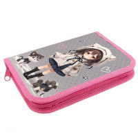 Пенал 1 отделение с откидной планкой (ОНИКС) ПКК 07-5 Аниме с питомцами 190х130мм ламиннированный картон