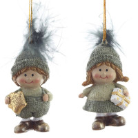 Украшение декор.подвеска фигурка "Дети" 07,5см асс. 2 вида цв. зеленый арт.824979