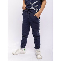 Брюки спортивные для мальчика арт.0019 размер 30/122-46/170 трикотажные цвет синий