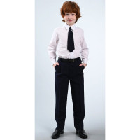 Брюки для мальчика (S&S) Б-06 классический силуэт размер 30/122-48/176 цвет темно-синий