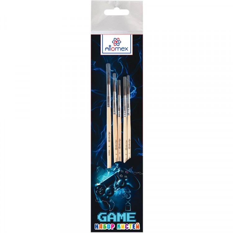 Набор кистей пони 5 штук в наборе Attomex №1, 2, 3, 4, 5 Игра (GAME) арт.8072604