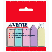 Закладка самоклеющая пластиковая 12*45мм 5цв*25л (deVENTE) пастель стрелки арт.2011107