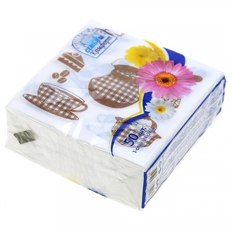 Салфетки 50штук в пачке Чай и кофе (Ст.60)