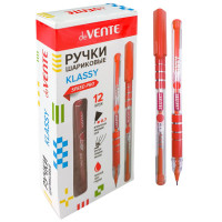 Ручка шариковая прозрачный корпус (deVENTE) Klassy красный игла 0,7мм одноразовая арт.5073528