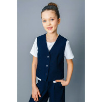 Жилет для девочки (Делорас) арт.V64290C размер 34/134-44/164 цвет синий