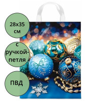 Пакет ПВД с ручкой петля "Зимняя фантазия" НГ 28*35 55мкм арт.ПТЛ70588