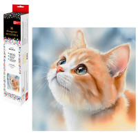 Алмазная мозаика 30х30см (Феникс) Рыжий котенок без подрамника полное заполнение арт.70804
