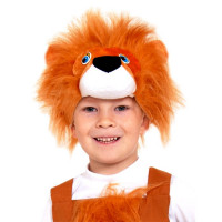 Маска-шапочка карнавальная плюш (ЖИВОТНОЕ) "Львёнок" цв.рыжий р.52-54 арт.4023