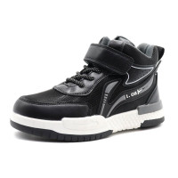 Ботинки для мальчика (ЛЕОПАРД) черные верх-искусственная кожа подкладка - текстиль размерный ряд 32-37 арт.ld-3751-3-1