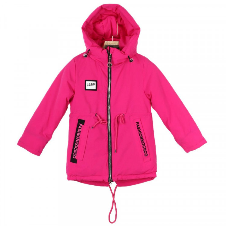 Куртка осенняя для девочки (Yibeier) размерный ряд 28/104-32/128 , артикул eks-23-2-5 ,цвет розовый