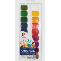 Акварель 18 цветов (ЛУЧ) КЛАССИКА пластиковая коробка без кисти медовые арт 19С1292-08