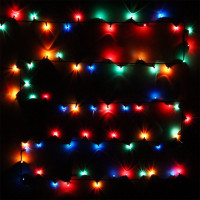 Гирлянда эл.д/дома точечная 05м 100 ламп накал. (зел.провод) "MINI" цв.мульти 8реж арт.183-493