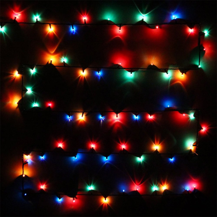 Гирлянда эл.д/дома точечная 05м 100LED (зел.провод) "MINI" цв.мульти 8реж арт.183-493