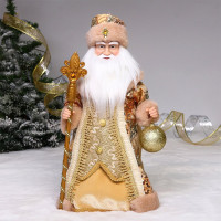 Игрушка декор. "Дед Мороз музыкальный" 50см в золотой шубке арт.215-0167