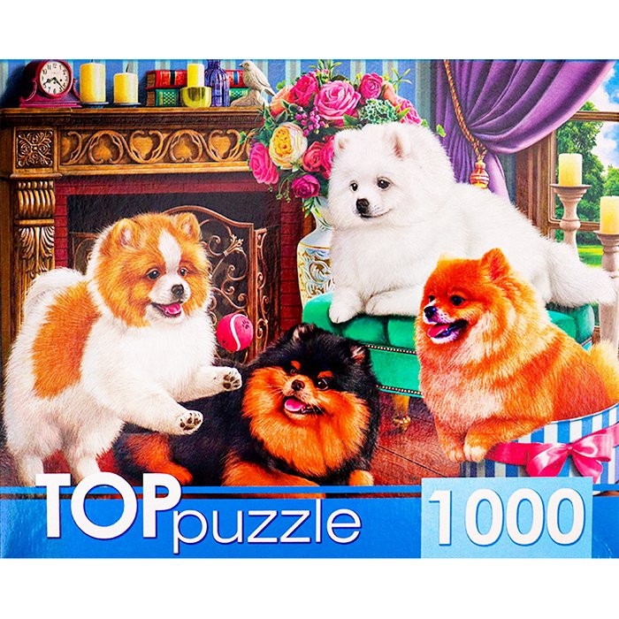 Пазл 1000 элементов TOPpuzzle Игривые шпицы (РК) арт ХТП1000-4145
