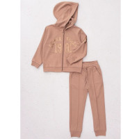 Костюм спортивный для девочки арт. DMB 9614 размер 34/134-44/164 трикотажный цвет коричневый