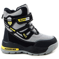 Ботинки для мальчика ( B&G) серый верх-искусственная кожа подкладка -натуральный мех артикул dz-F357-5W