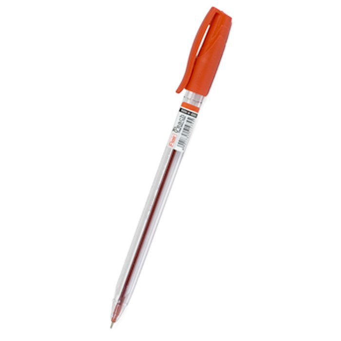 Ручка шариковая  прозрачный корпус  (Flair) арт.F-1150 "PEACH" красная, трехранный корпус  (Ст.50)