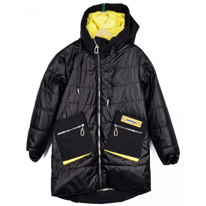 Куртка  осенняя для девочки (Chenmafushi) арт.zax-BM-181-2 размерный ряд 36/140-44/164 цвет черный
