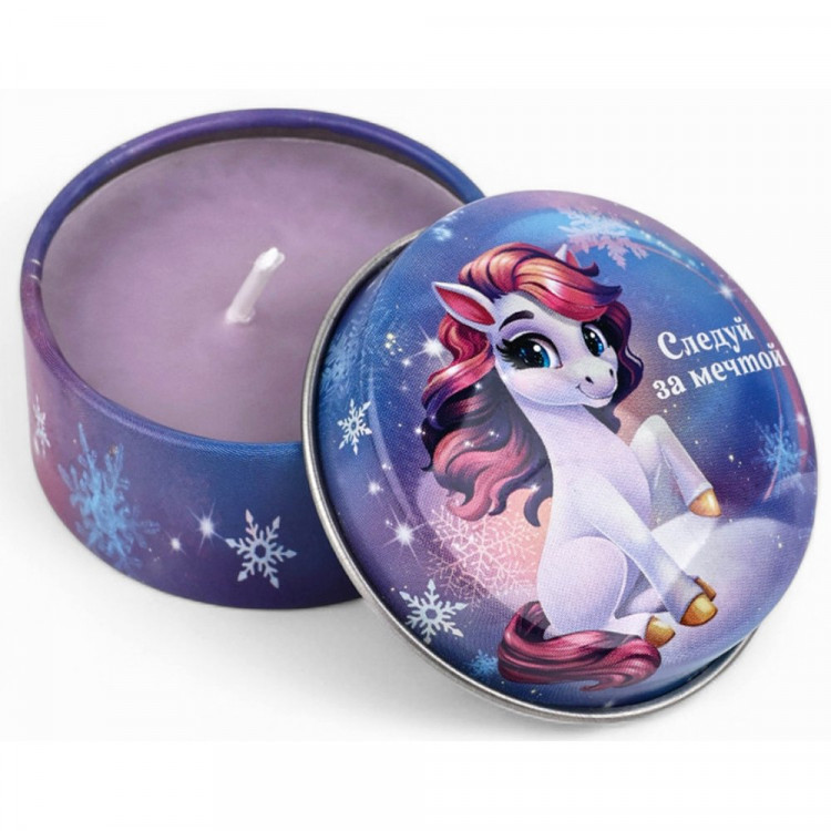 Свеча в гильзе "Шкатулка. Следуй за мечтой" 4,8см аромат лаванда арт.10866703