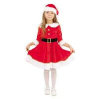 Костюм Д (НОВЫЙ ГОД) Мисс Санта (платье,ремень,колпак) р.28/110-34/134 арт.2062 к-19