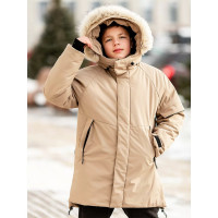 Парка зимняя для мальчика (BATIK) арт.НЕО размерный ряд 36/140-44/170 цвет песочно-коричневый