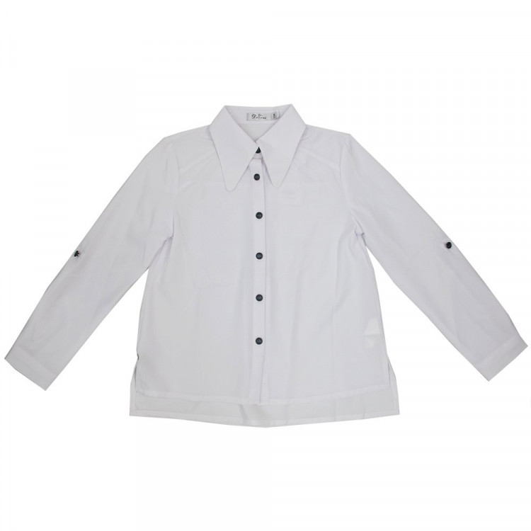 Блузка для девочки (Делорас) длинный рукав цвет белый арт.C63573 размерный ряд 34/134