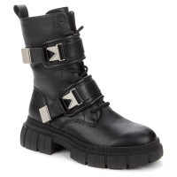 Ботинки для девочки (KEDDO) черный верх-искуственная кожа подкладка - искусственная шерсть артикул 838197/06-01