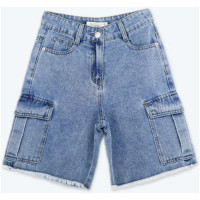 Шорты для девочки артикул Deloras 22563 размер 34/134-44/164 цвет джинс голубой