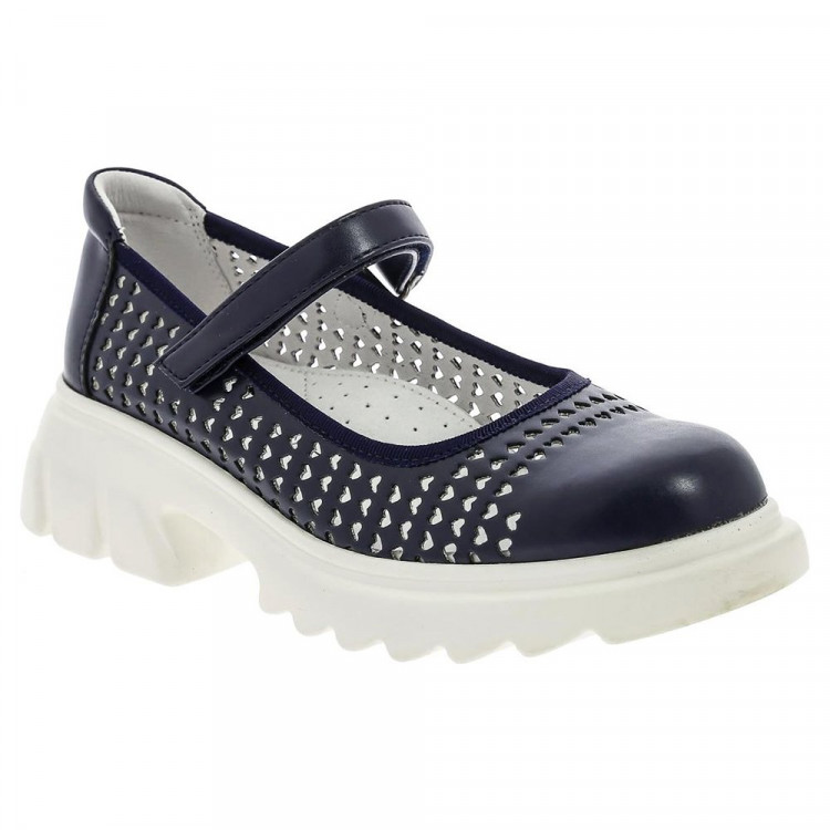 Туфли для девочки (Kenka) синий верх-искусственная кожа подкладка-натуральная кожа размерный ряд 32-37 арт.RXO_20822-07_navy