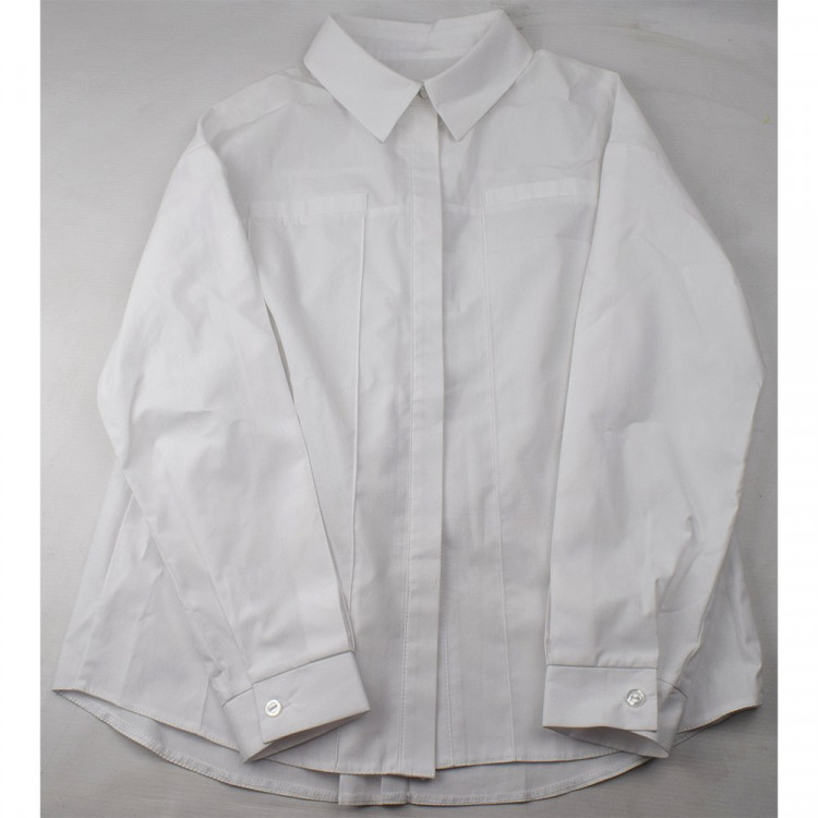 Блузка для девочки (Топтышка) длинный рукав цвет белый арт.5275 размерный ряд 34/134-42/158