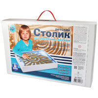 Поделка из песка Стол для рисования песком (ДК) 40х30х7 см голубая подсветка,USB арт.04473