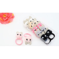 Резинка для волос 02 шт котик арт.RC-4900 бантик жемчуг стразы