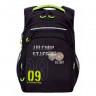 Рюкзак для мальчиков (Grizzly) арт RB-050-2 черный - салатовый 26х39х20 см