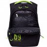 Рюкзак для мальчиков (Grizzly) арт RB-050-2 черный - салатовый 26х39х20 см