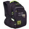Рюкзак для мальчиков (Grizzly) арт RB-050-2 черный - салатовый 26х39х20 см