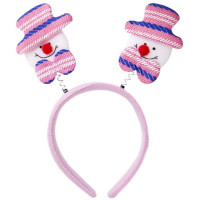 Ободок "Снеговик в розово-синей шляпе" арт.76211