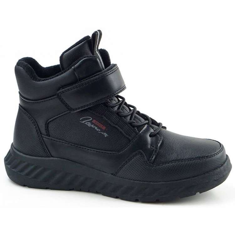 Ботинки для мальчика (B&G) черные верх-искусственная кожа подкладка - байка размерный ряд 32-37 арт.m-bg-E972-4A