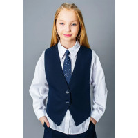 Жилет для девочки (Делорас) арт.V64361 размер 34/134-44/164 цвет синий