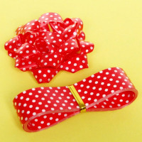 Набор для упаковки "Горошек" (Бант 6см,лента 2см*3м) красный арт.144-0086