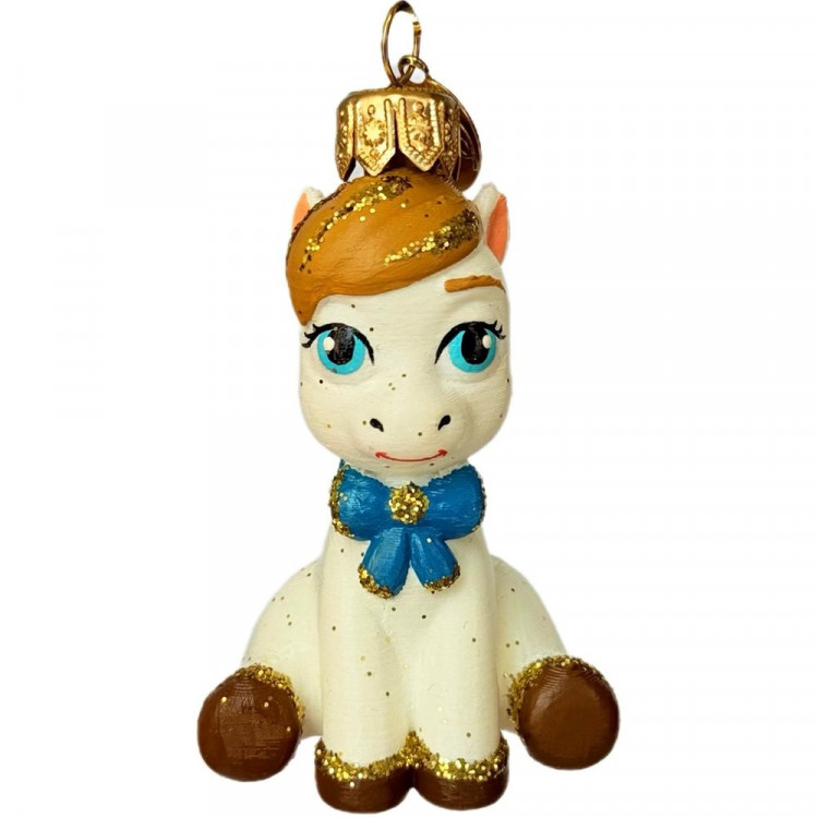 Фигурка на ёлку стекло 07см "Пони мальчик" п/уп. арт.ФУП4-2467/1